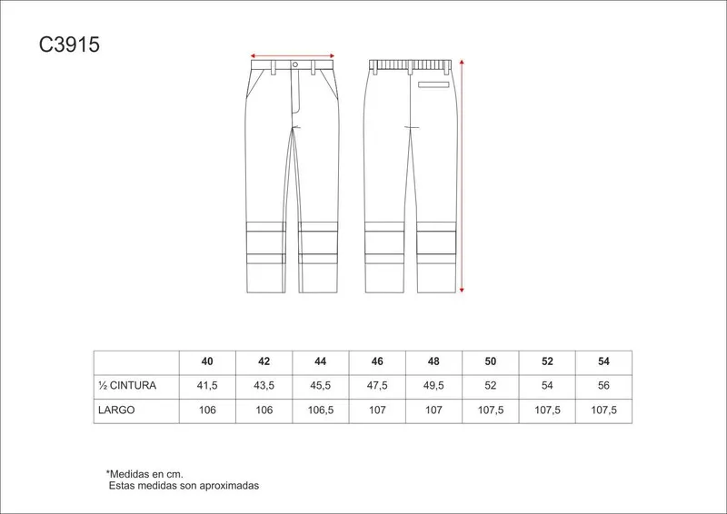 Pantaloni ad alta visibilità con nastri riflettenti Cintura elastica EN471 Arancione AV