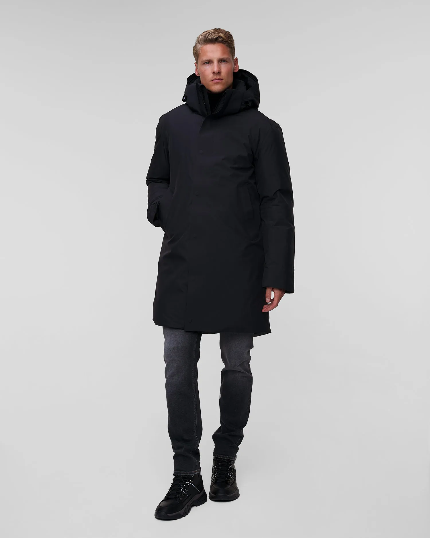 Parka nero con piumino da uomo J.Lindeberg Alon FMOW11448-9999