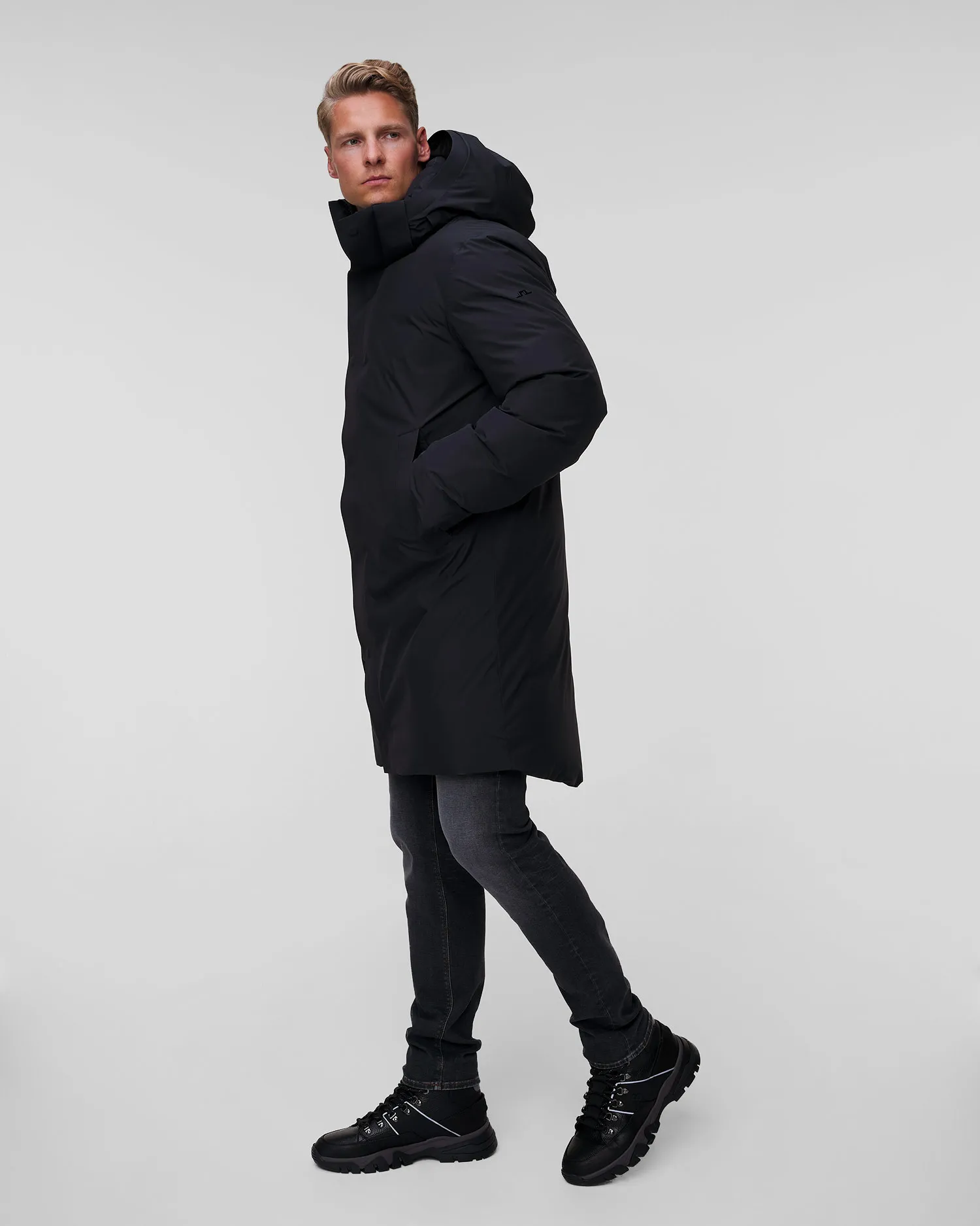 Parka nero con piumino da uomo J.Lindeberg Alon FMOW11448-9999