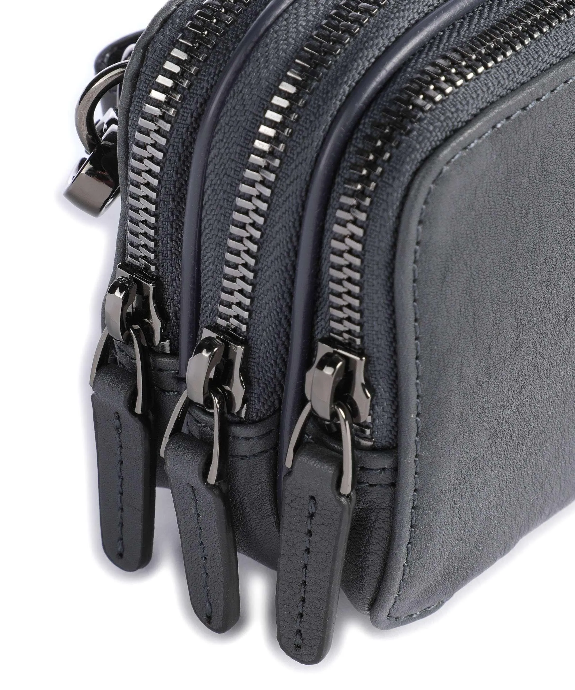  Piquadro Black Square Borsa da polso pelle, pelle a grana fine blu scuro  
