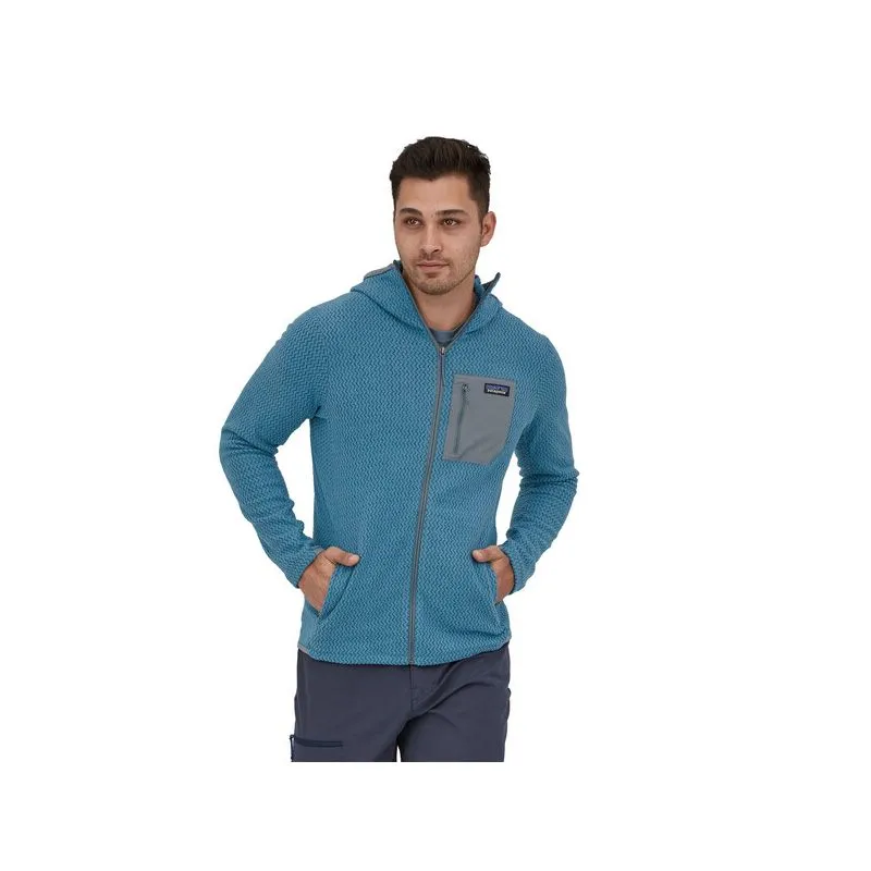 Polar Patagonia R1 Air Felpa con cappuccio (Wavy Blue) uomo