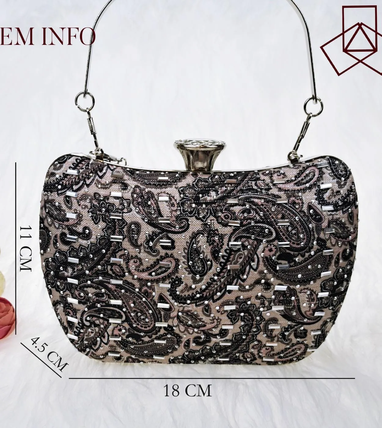 Qsgfc Design Colore Nero Retro Elegante Motivo Paisley Moda Confortevole Donna Sandali Con Tacco Medio Borsa Per Scarpe Set Pum