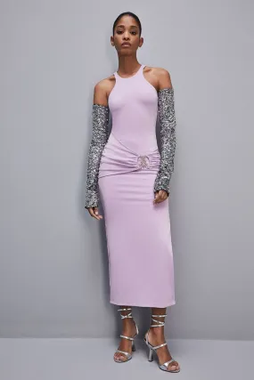 Robe slim avec Fly en strass, réalisée en jersey