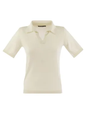 RONCOLO – Polo shirt in silk and cotton yarn