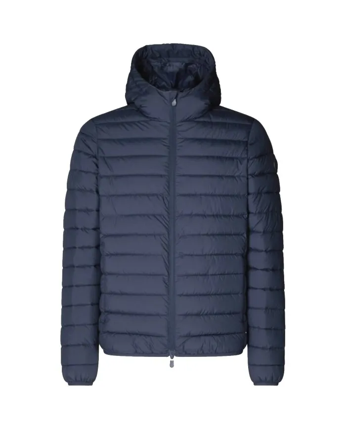 SAVE THE DUCK Piumino Uomo D39710M Mito15 Lucas A-EE Giacca Cappuccio Eco 90010 BLUE BLACK