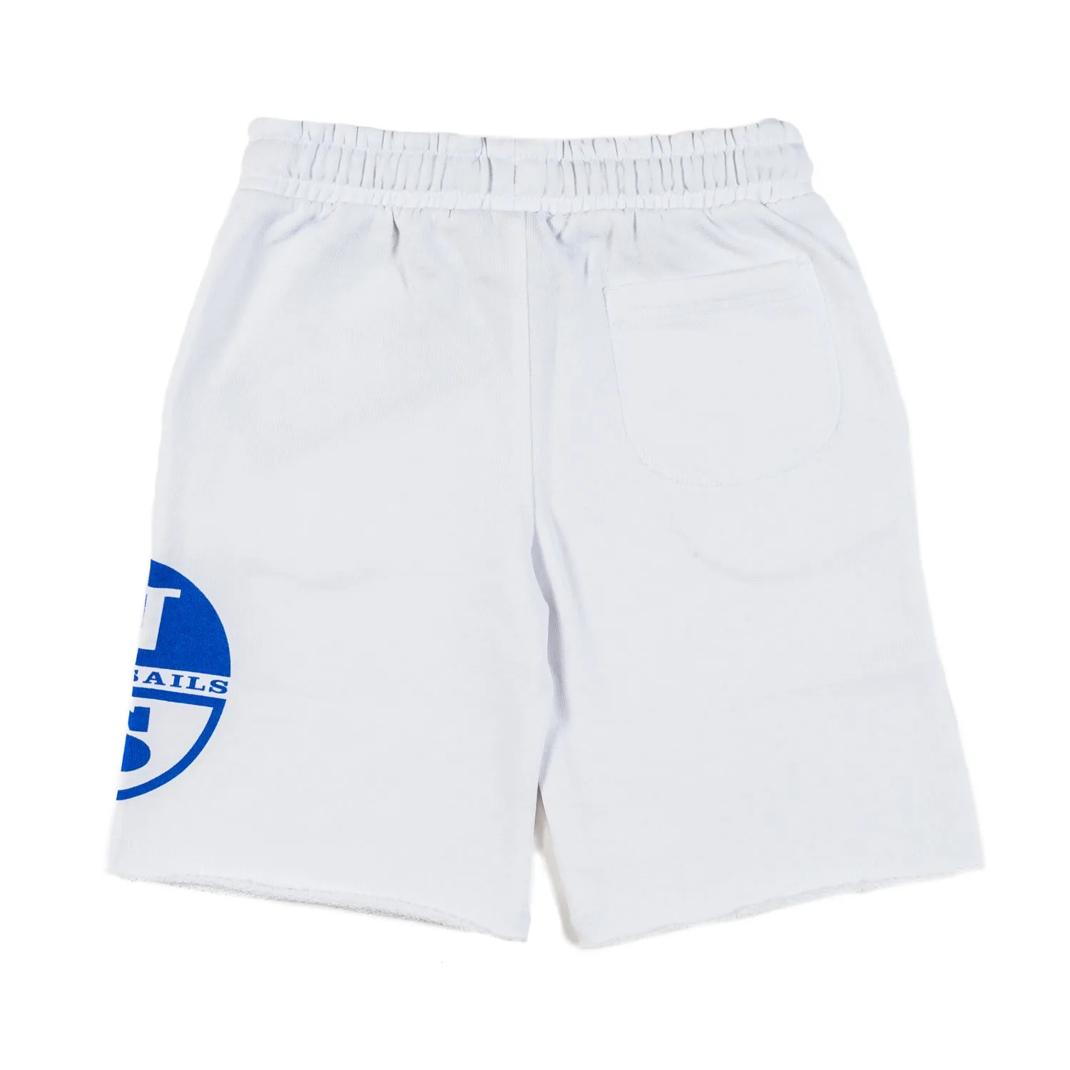 Shorts Felpa Bianco Con Maxi Logo Azzurro