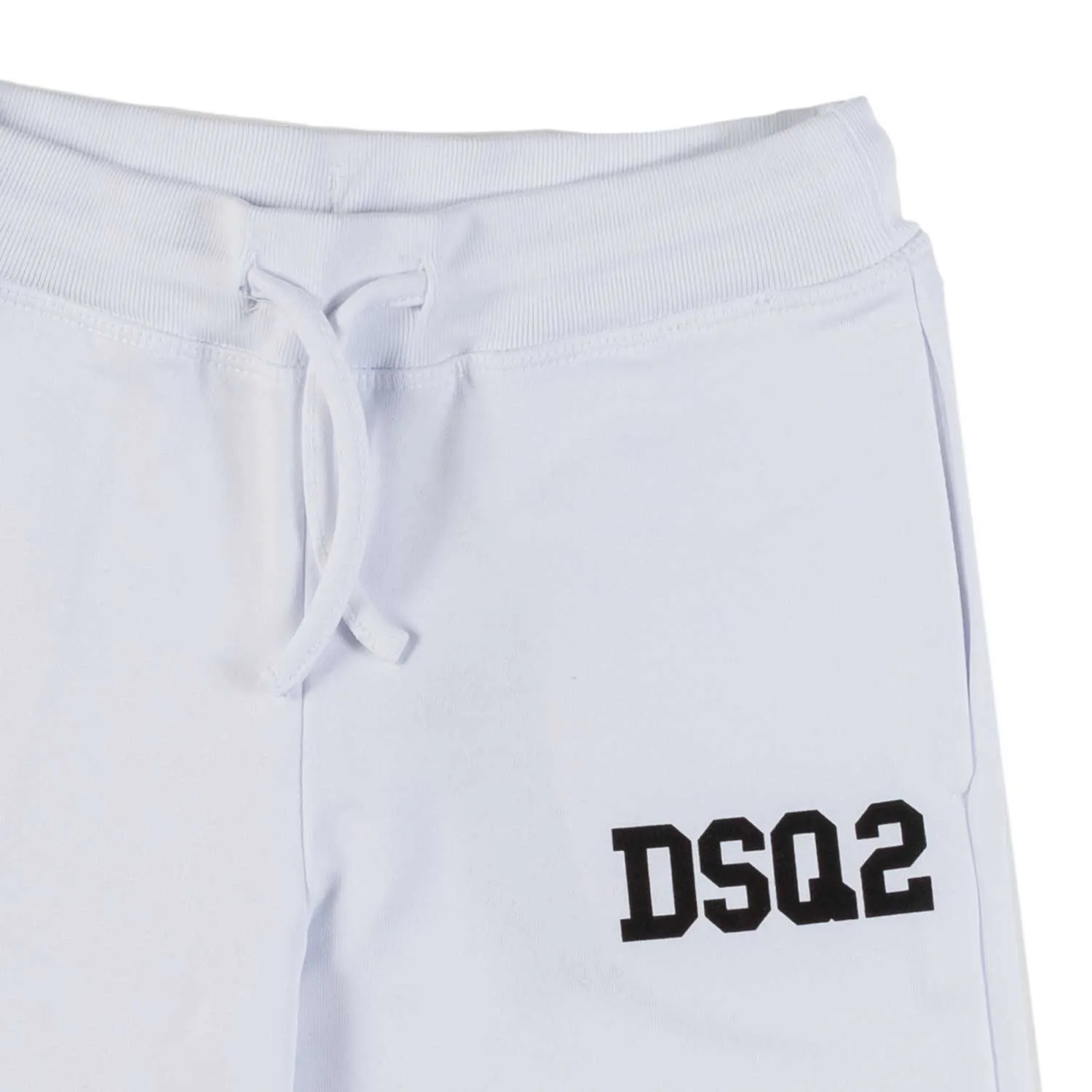 Shorts In Felpa Bianco Con Logo Dsq2 Nero