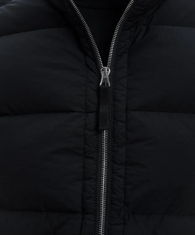 Stone Island Gilet in piumino nero con logo 8115G0828