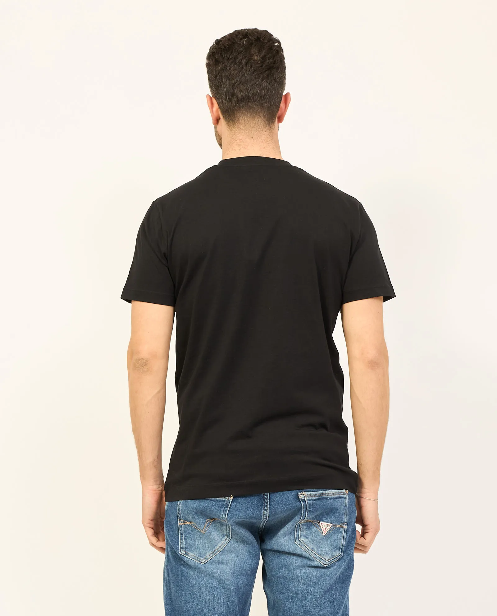 T-shirt nera Richmond X girocollo in cotone