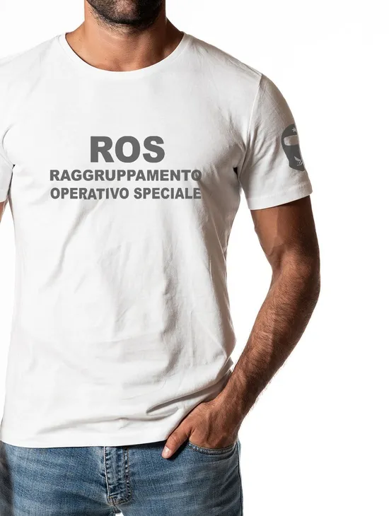 T-shirt Ros + Mefisto Su Manica Bianco