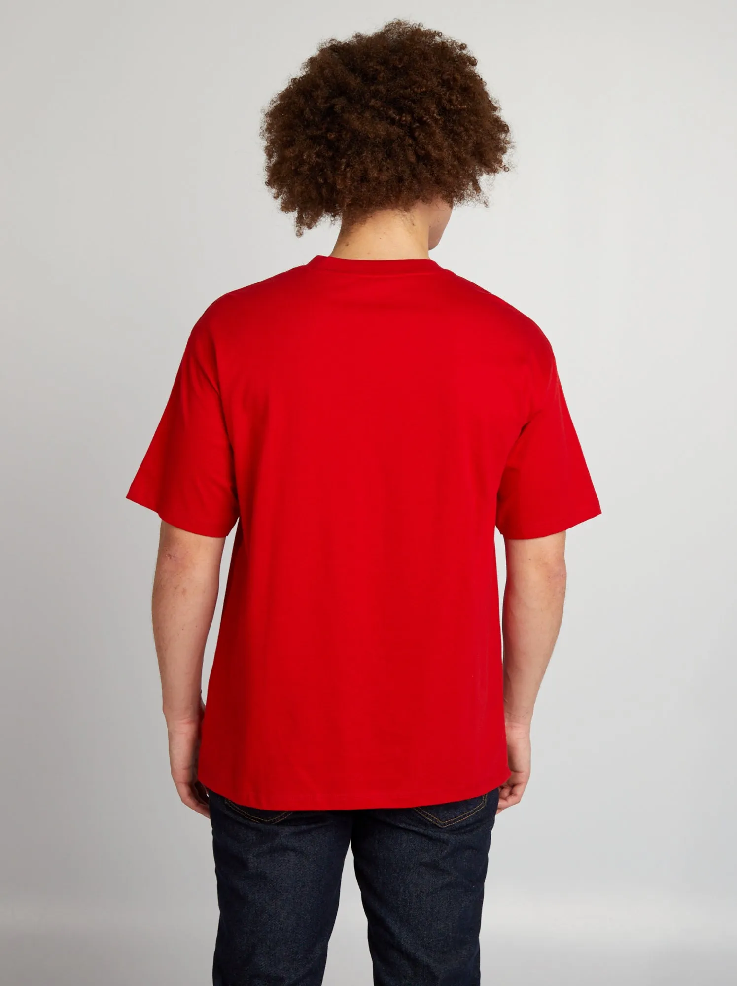 T-shirt tinta unita modello ampio - ROSSO