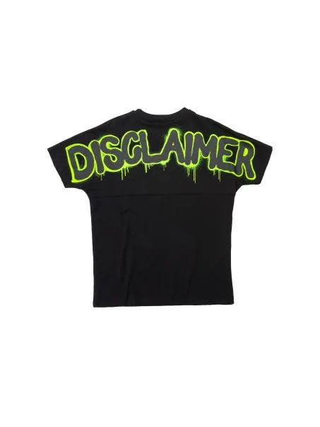 T-shirt Uomo Girocollo DISCLAIMER Stampa Logo 51554 Nero