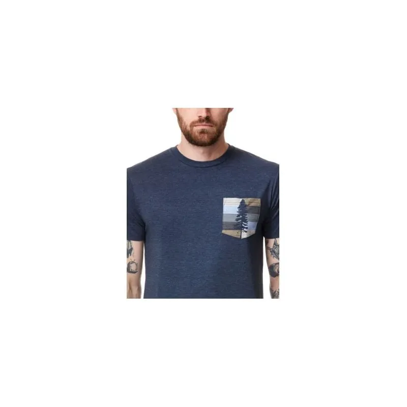 Tentree Spruce Stripe Pocket Tee da uomo (Dress Blue Heather)