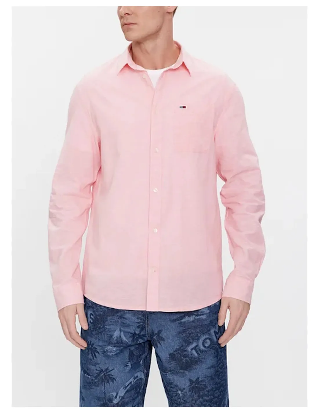 TOMMY JEANS CAMICIA UOMO REG LINEN BLEND