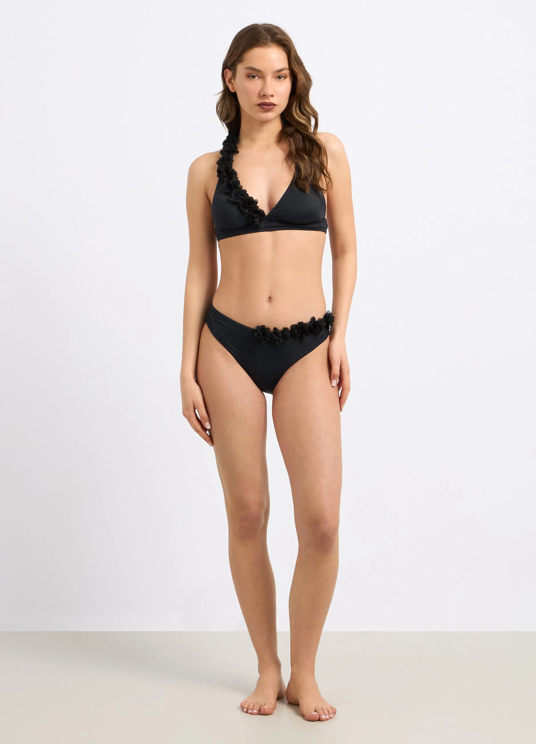 Top bikini con applicazione donna