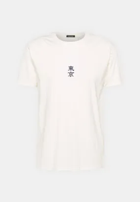 WASHED JAPANES FLOWER IVORY - T-shirt con stampa