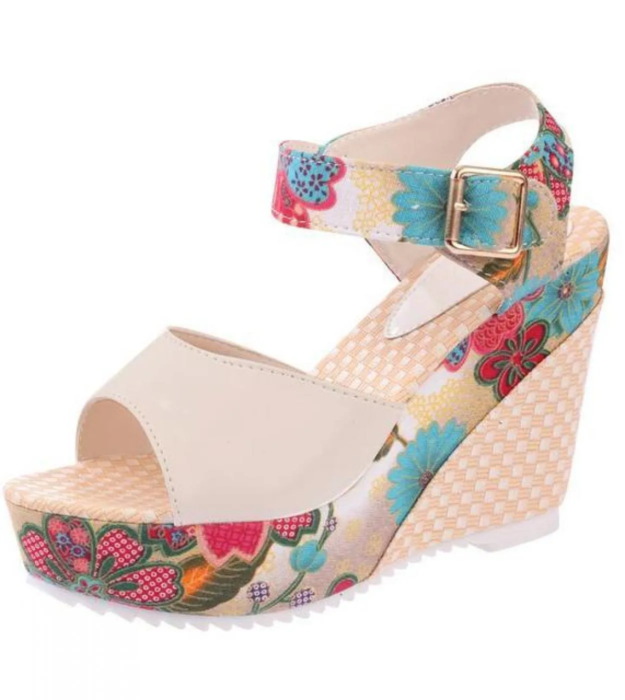 Women Sandals Summer Platform Wedges Casual Shoes Woman Floral Super High Heels Open Toe Slides Slippers Sandalias Zapat