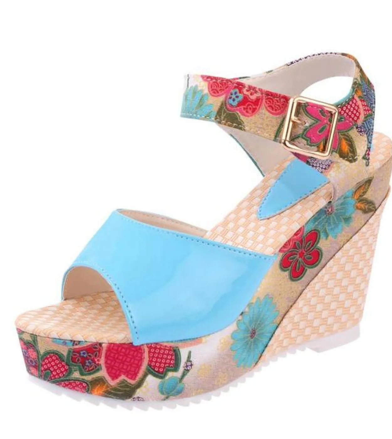 Women Sandals Summer Platform Wedges Casual Shoes Woman Floral Super High Heels Open Toe Slides Slippers Sandalias Zapat