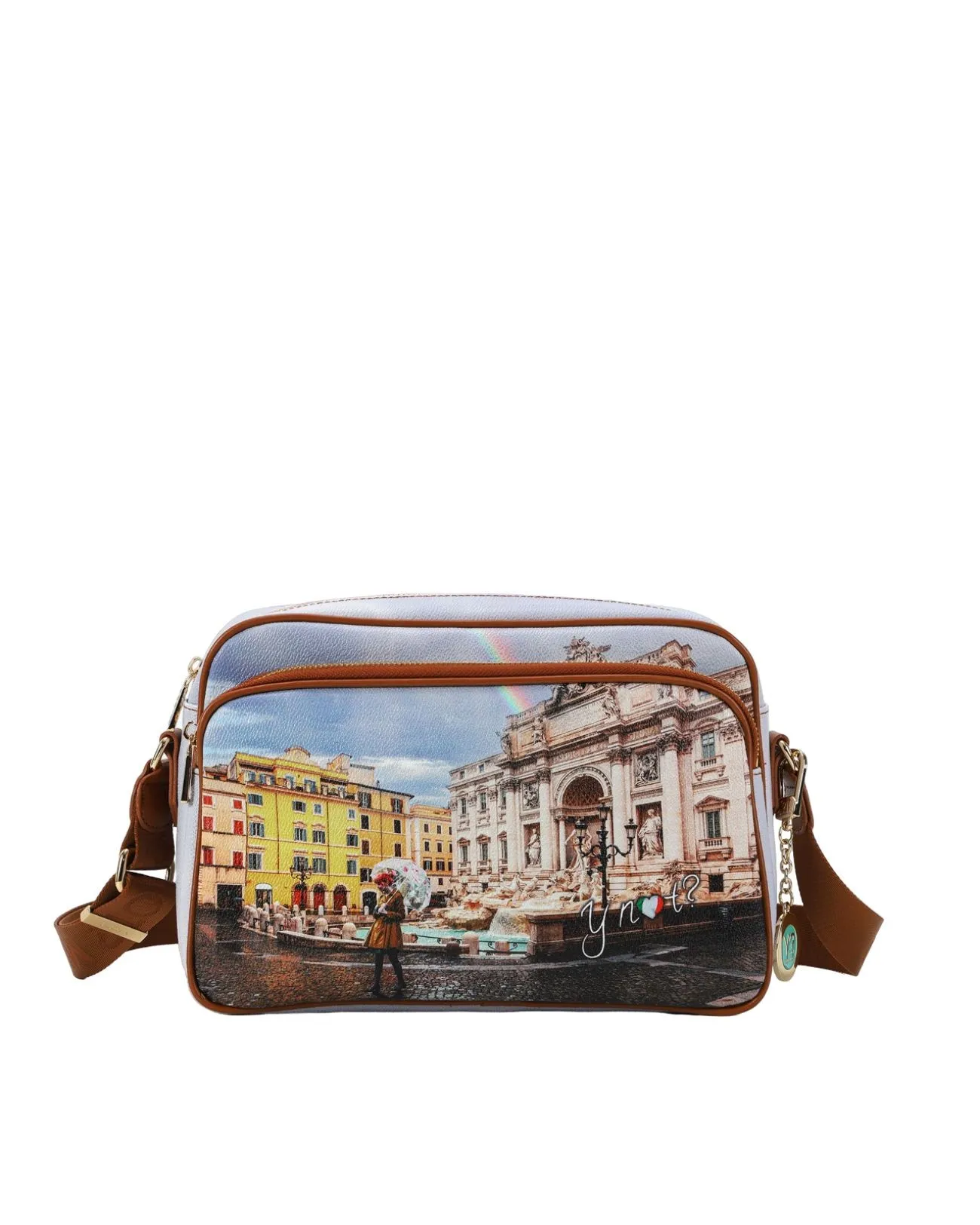 Yesbag - Borsa reporter a tracolla con tasca esterna in ecopelle Yesbag | Studioarch.com