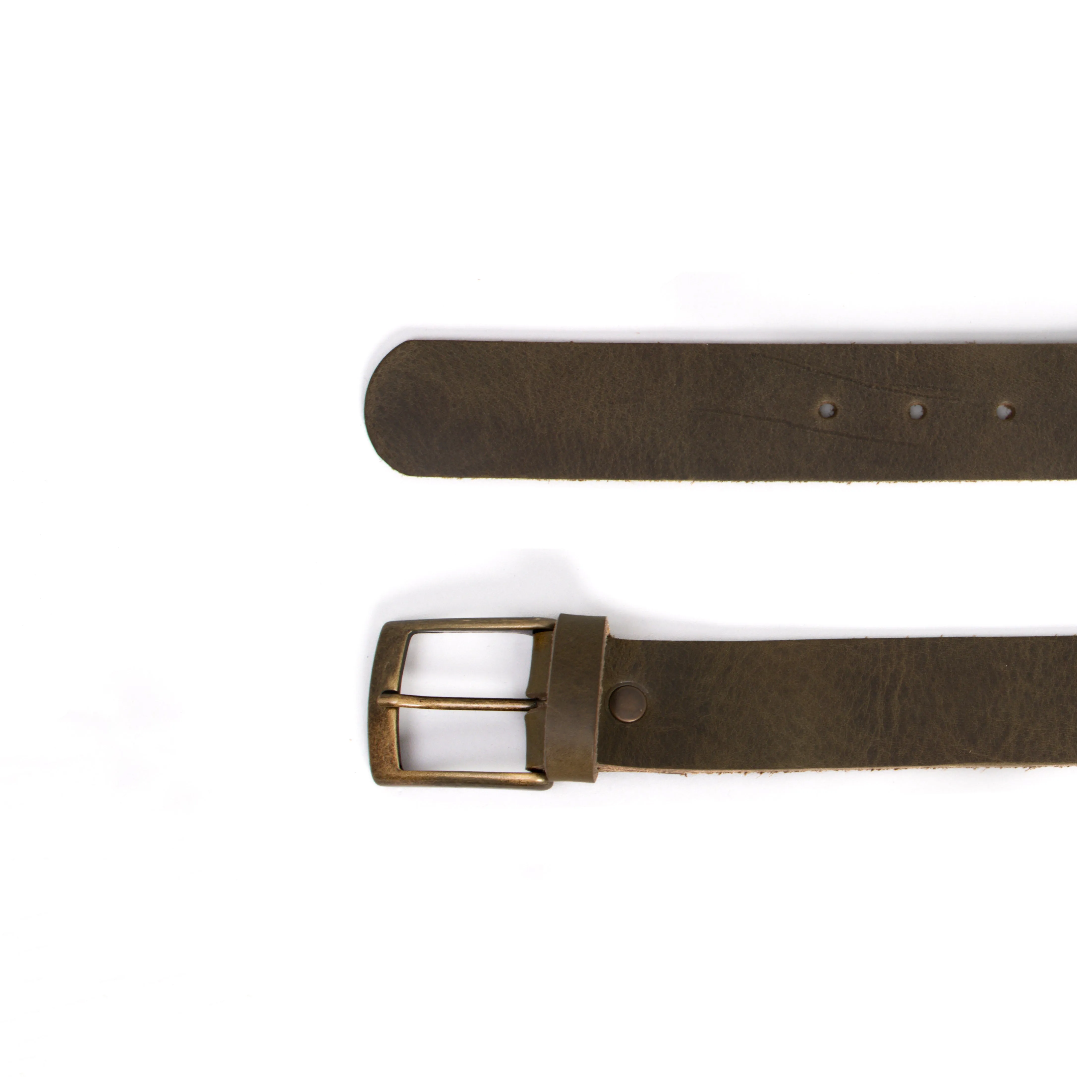 Zeroassoluto-Cintura pelle con fibbia bronzo - militare